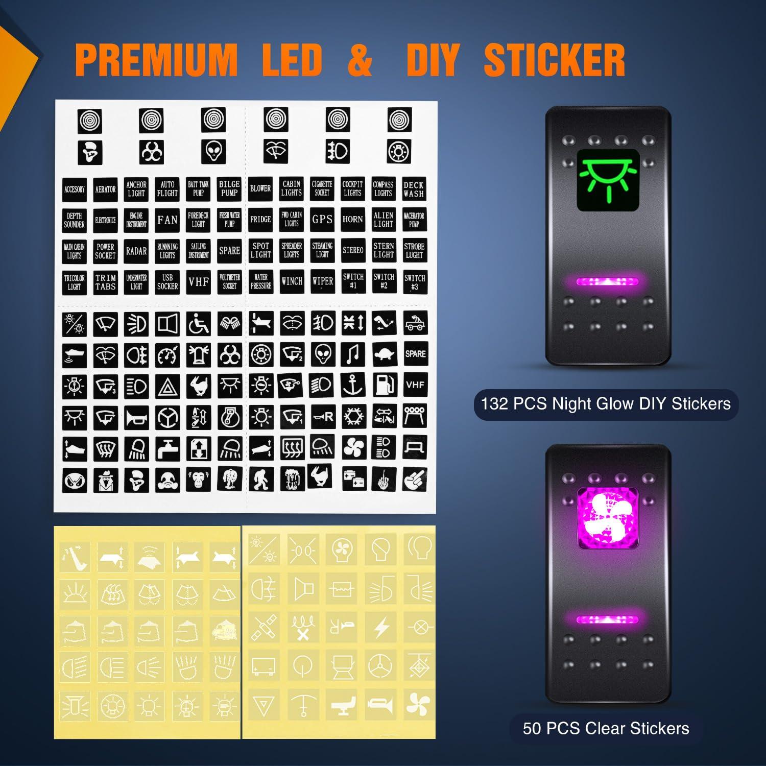 imageNilight90111F 6 Gang Aluminum Rocker Switch Panel Toggle Dash 5 Pin ONOff PreWired Rocker Switch Blue Backlit Switch for Automotive Car Marine Boat RV2 Years WarrantyPurple