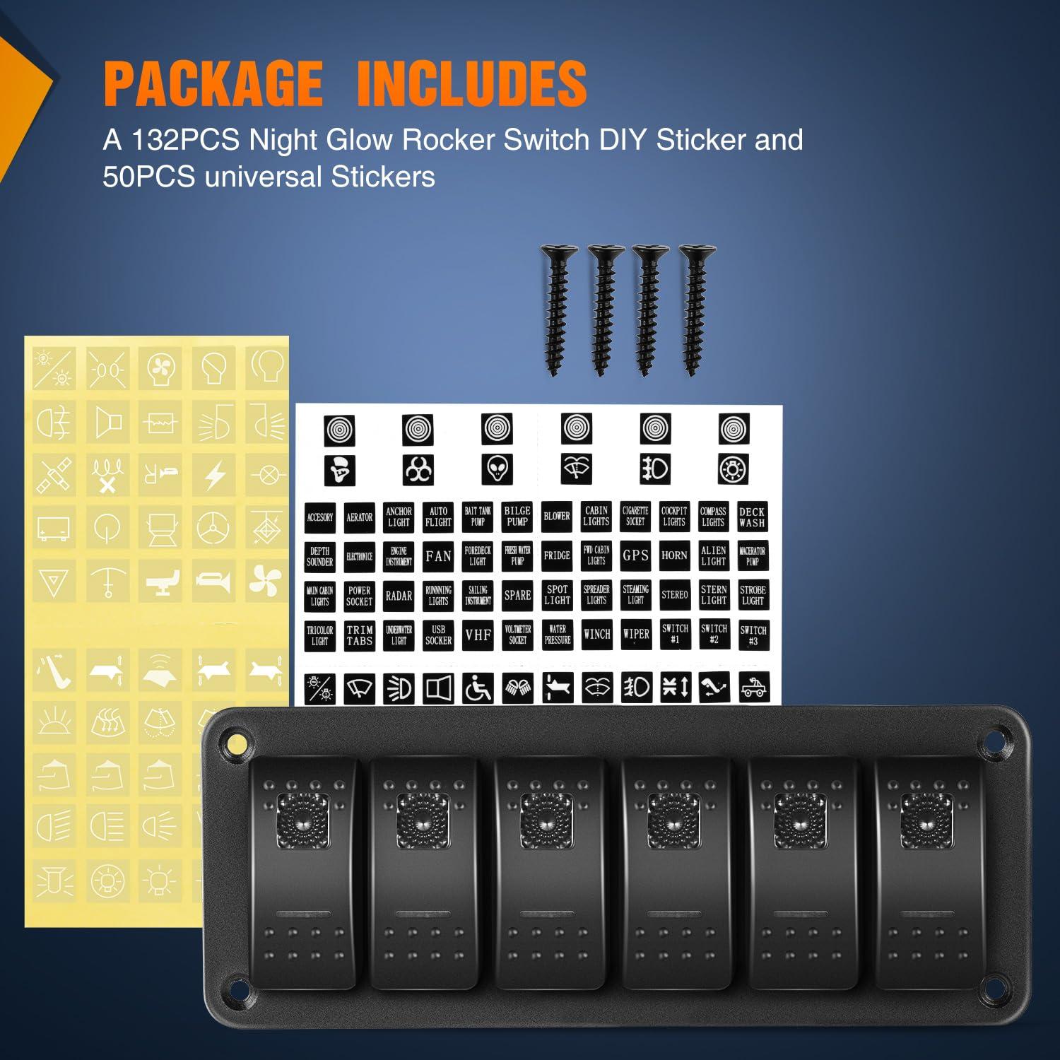 imageNilight90111F 6 Gang Aluminum Rocker Switch Panel Toggle Dash 5 Pin ONOff PreWired Rocker Switch Blue Backlit Switch for Automotive Car Marine Boat RV2 Years WarrantyPurple