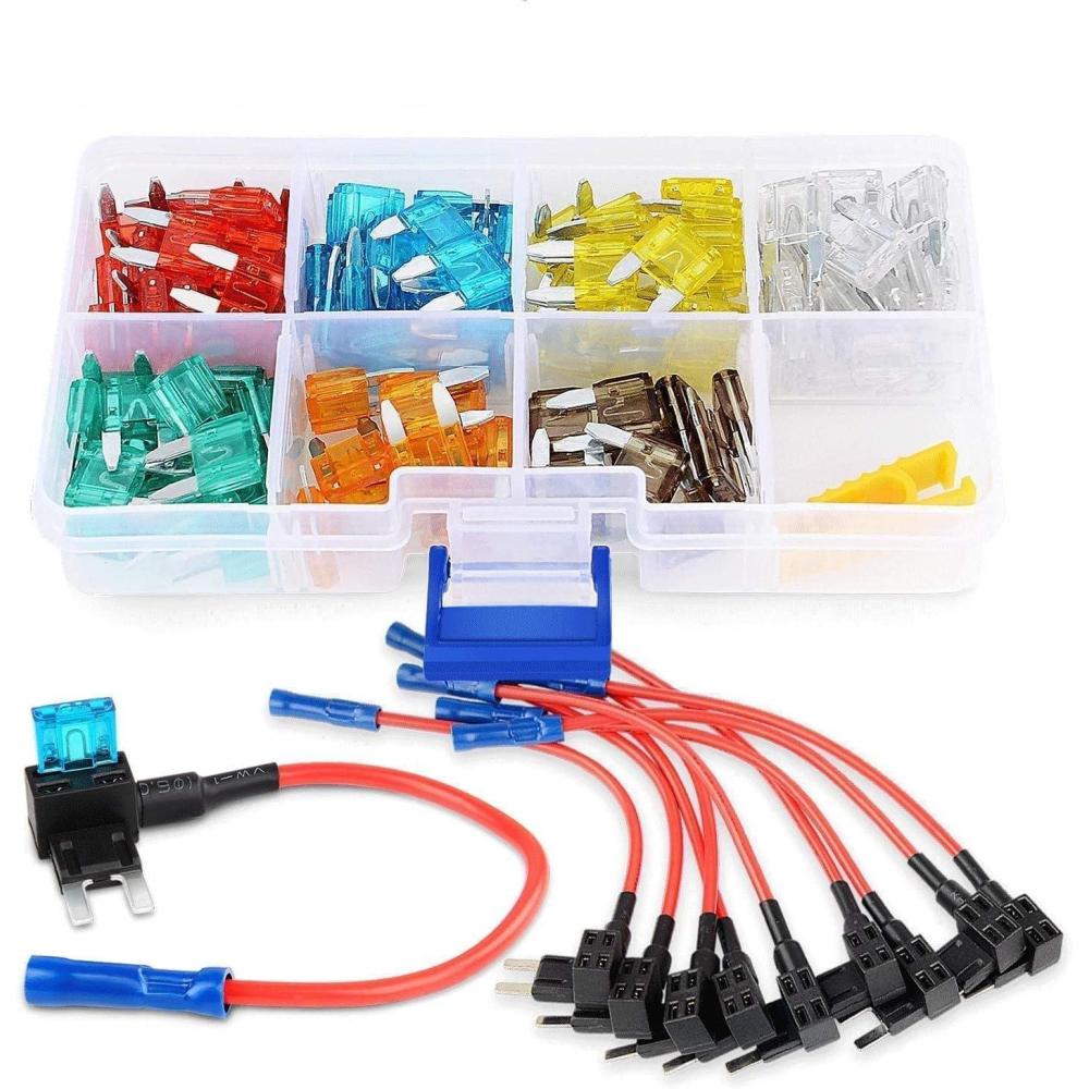 imageNilight  50034R 10 Pack 12V Car AddACircuit Fuse Tap Adapter Mini Atm Apm Blade Fuse Holder with 120 PCS Mini Blade Fuse Assortment Kit 5 75 10 15 20 25 30 AMP for CarsTrucksBoats10PCS Fuse Tap120 PCS Mini Fuse