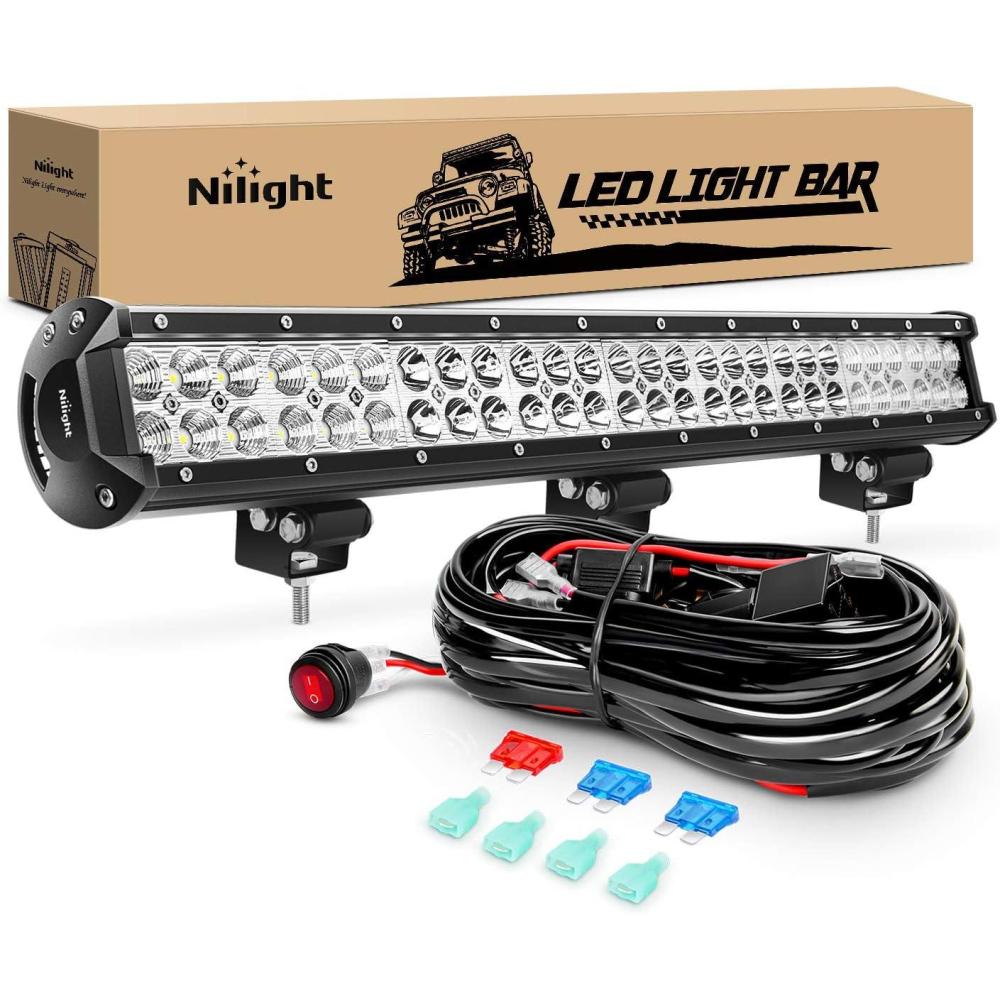 imageNilight  ZH405 LED Light Bar 25Inch 162W Spot Flood Combo Led Off Road Lights with Wiring Harness Kit 2 Years Warranty