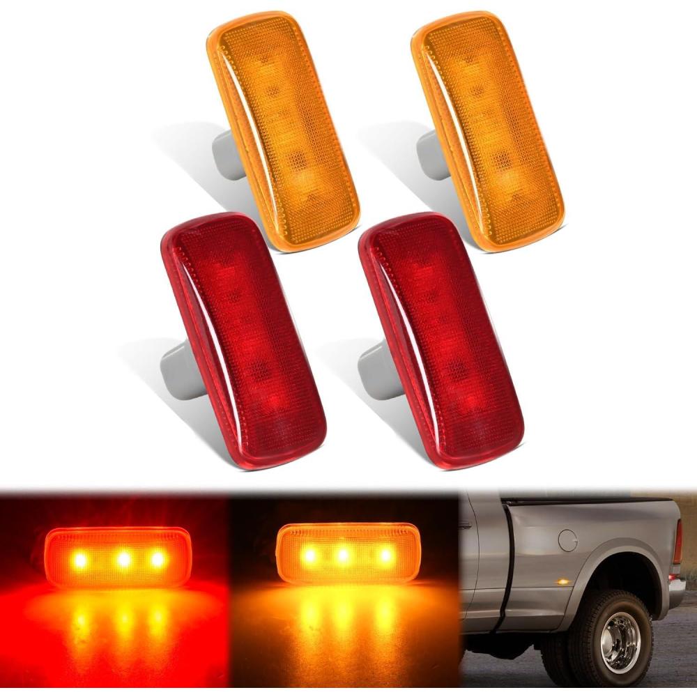 imageNilight 10 PCS Amber Red 38 Inch 6 LED Side Marker Front Rear Indicator Clearance Lamp for 12V Truck Trailer RV Cab Boat Bus LorryAmberRed Ram 2500 3500 20102018