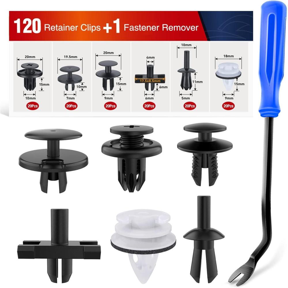 imageNilight 120PCS Car Retainer Clips Fastener Remover 6mm 76mm 8mm 88mm10mm Expansion Screws Replacement Kit Bumper Push Rivet Clips for GM Ford Honda Chrysler 1 PC Fastener RemoverFor GM BMW Honda MercedesBenz