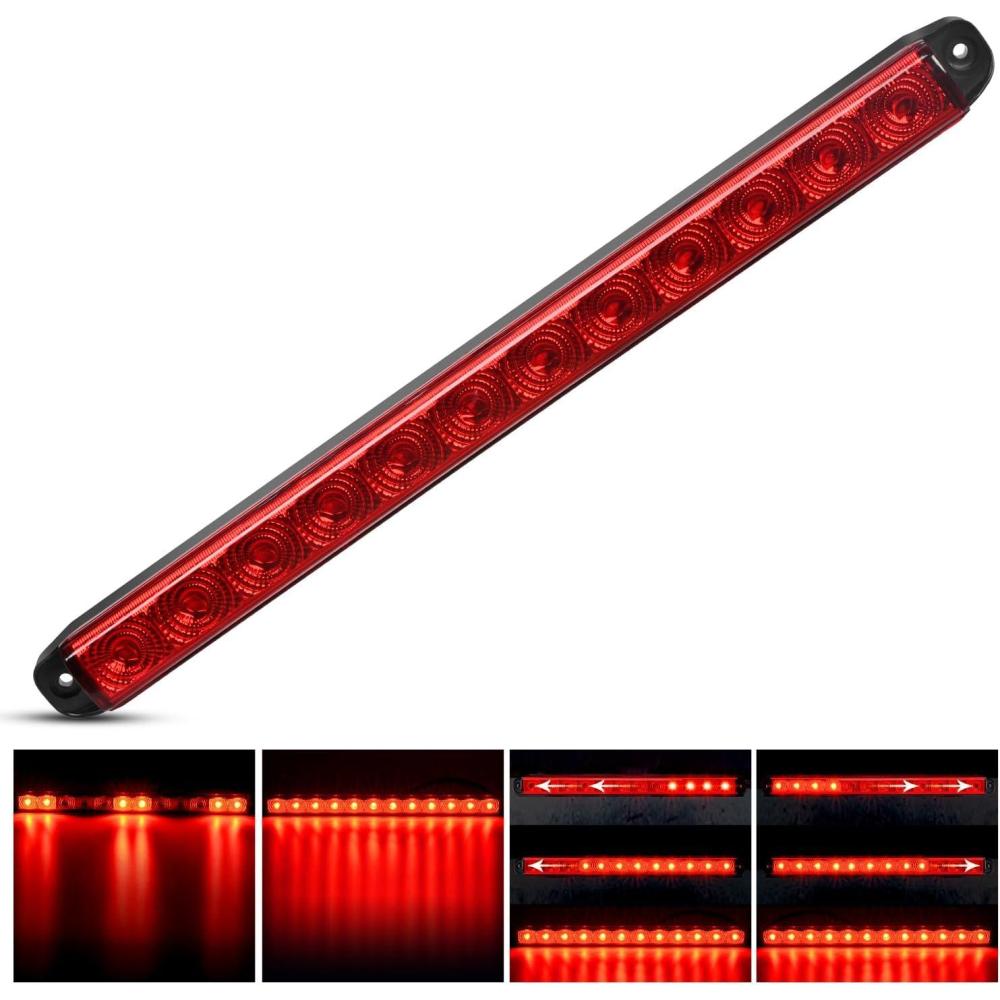 imageNilight 16Inch Trailer Marker ID Bar 2PCS 11 LED Amber Turn Signals Tail Light DOT Compliant IP65 Waterproof for Truck Trailers Cargo Carriers1Pc 16 12LED Running Brake Turn