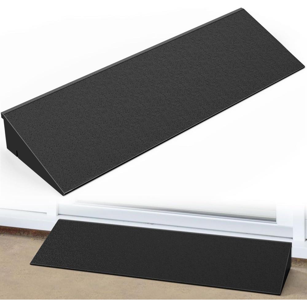 imageNilight 16quot Rise Threshold Ramp for Doorways 197quot Wide Low Profile Rubber Smooth Access Door Ramp for Doorway Curb Home Steps Bathroom2 Rise