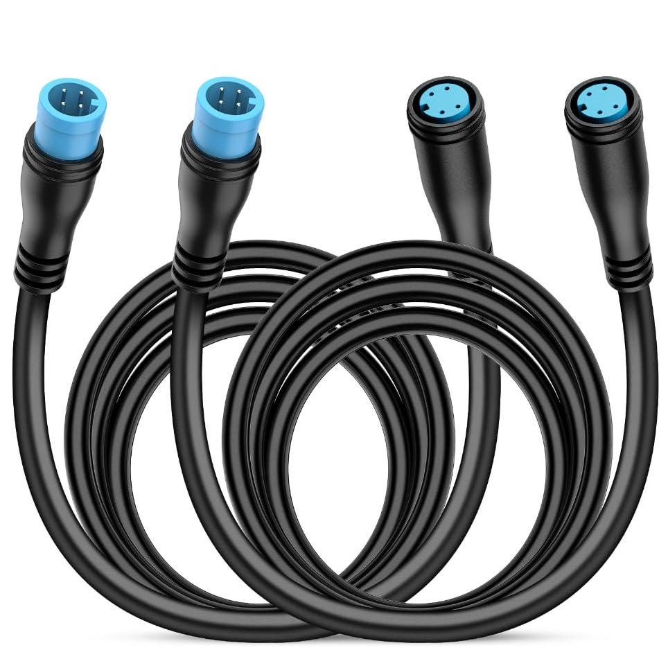 imageNilight 2 Pack 5FT 4 Pin Extension Cable Cord for 4PCS Car Underglow Neon Accent Strip Lights 252 LEDs RGB 8 Color Wire Harness 5 Feet Underglow Lights Extension Wire Plug and Play 2 Years Warranty