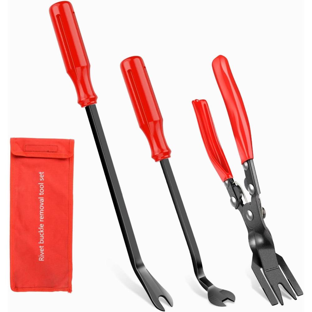 imageNilight 240PCS Bumper Retainer Clips Car Plastic Rivets Fasteners Remover Push Retainer Kit Door Trim Panel Clips for Toyota GM Ford Honda Acura Chrysler2 Years Warranty3pcs Fastener Remover