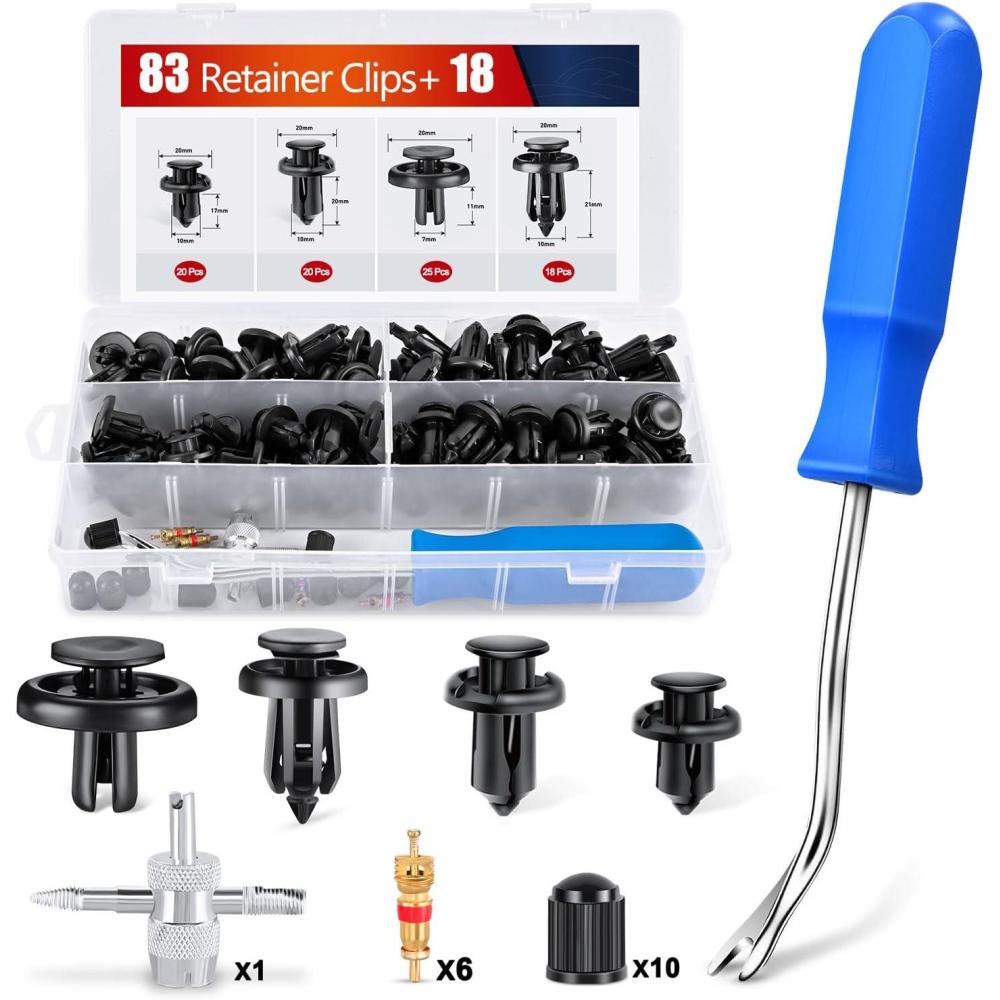 imageNilight 240PCS Bumper Retainer Clips Car Plastic Rivets Fasteners Remover Push Retainer Kit Door Trim Panel Clips for Toyota GM Ford Honda Acura Chrysler2 Years Warranty101 Clips Tools