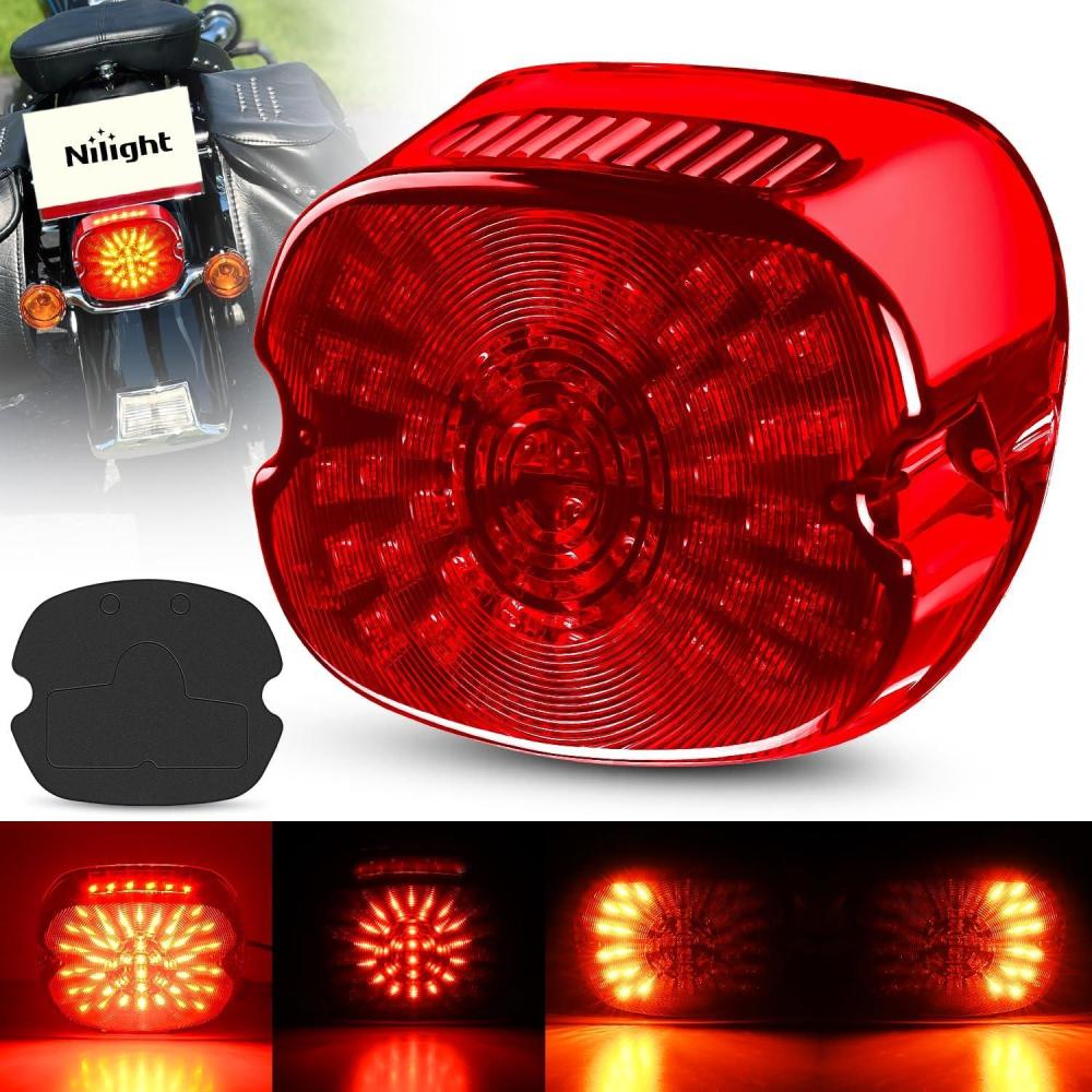 imageNilight 2PCS Trailer Tail Light Kit 40 LED Running Brake Turn Signals Reverse lights Waterproof for 1030V Truck RV UTV Camper Van BoatRed Lens taillight