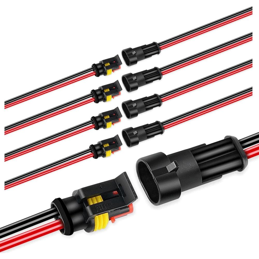 imageNilight 4 PIN DT Connector Kit 3 Sets Size 16 Solid Contacts Waterproof Male Female Terminal for 1420 AWG DT Series Connectors Car Truck Motorcycle OffRoad Vehicles Boat2Pin Wire Harness 5Sets