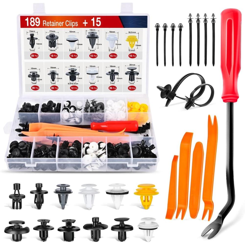imageNilight 415 Pcs Car Retainer Clips ampamp Fastener Remover  18 Most Popular Sizes Auto Push Pin Rivets Set Door Trim Panel Compatible with GM Ford Toyota Honda Chrysler2 Years Warranty CL19189Pcs Clips Remover
