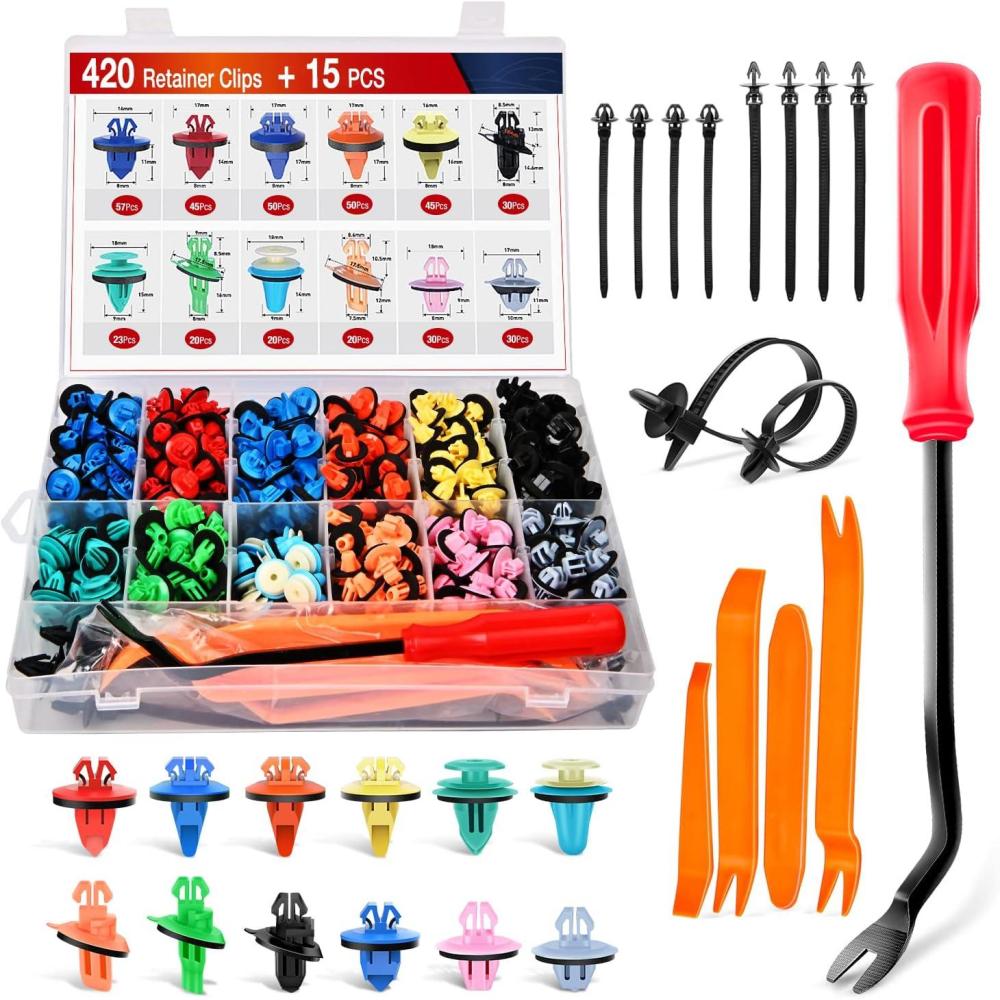 imageNilight 415 Pcs Car Retainer Clips ampamp Fastener Remover  18 Most Popular Sizes Auto Push Pin Rivets Set Door Trim Panel Compatible with GM Ford Toyota Honda Chrysler2 Years Warranty CL19420Pcs Clips Remover