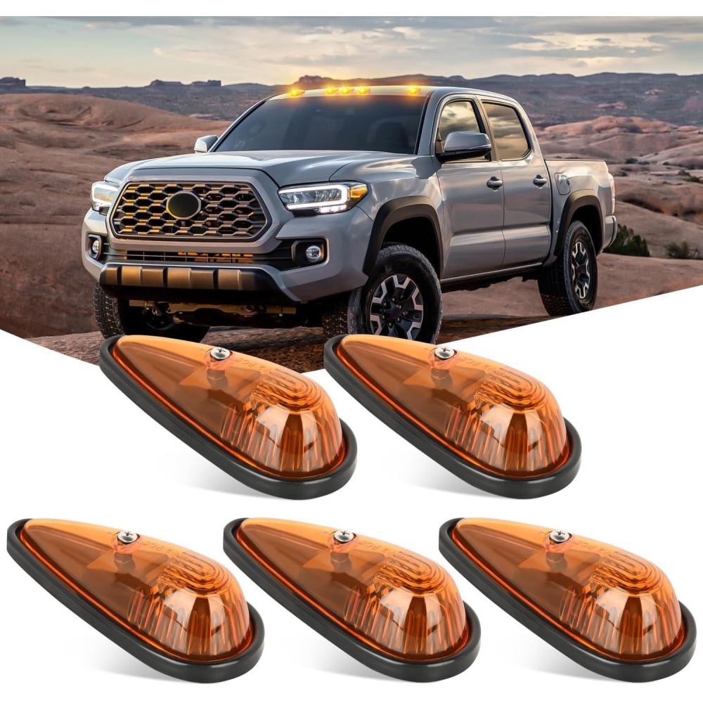 imageNilight 4PCS 39 Inch 3 Led Truck Trailer Light Front Rear LED Side Marker Lights Clearance Indicator Lamp Waterproof Sealed Surface Mounted LED Marker LightAmber 9LEDHeavy Duty Trucks