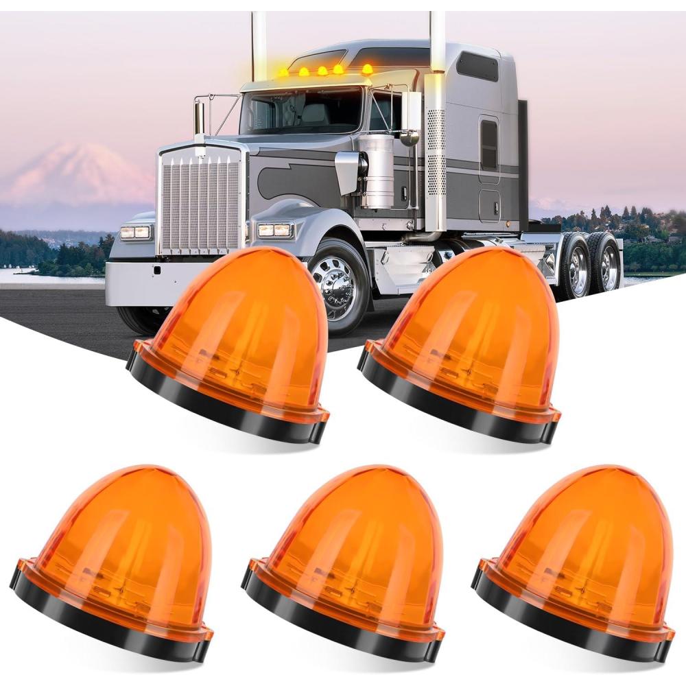 imageNilight 4PCS 39 Inch 3 Led Truck Trailer Light Front Rear LED Side Marker Lights Clearance Indicator Lamp Waterproof Sealed Surface Mounted LED Marker LightAmber 18LED 2Heavy Duty Trucks