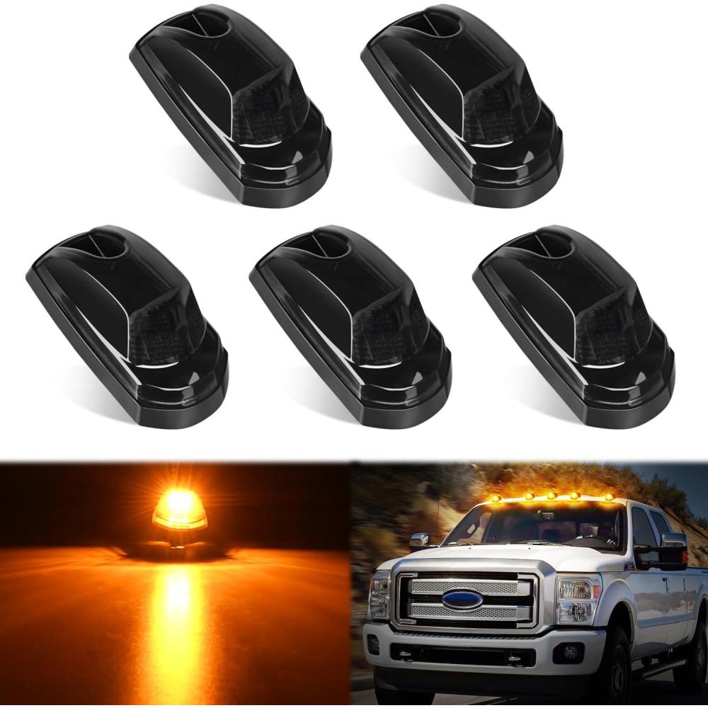 imageNilight 4PCS 39 Inch 3 Led Truck Trailer Light Front Rear LED Side Marker Lights Clearance Indicator Lamp Waterproof Sealed Surface Mounted LED Marker LightSmoked Amber Ford F 20172022