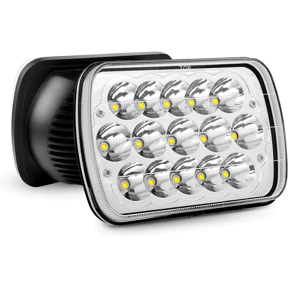 imageNilight 4x6 Inch LED Headlights 45W HiLo Sealed Beam Rectangular Headlight Replacement H4651 H4652 H4656 H4666 H6545 Compatible with Chevy Kenworth Peterbil Ford Freightliner OldsmobileSilver 4PCS2Pcs 5x7 Silver