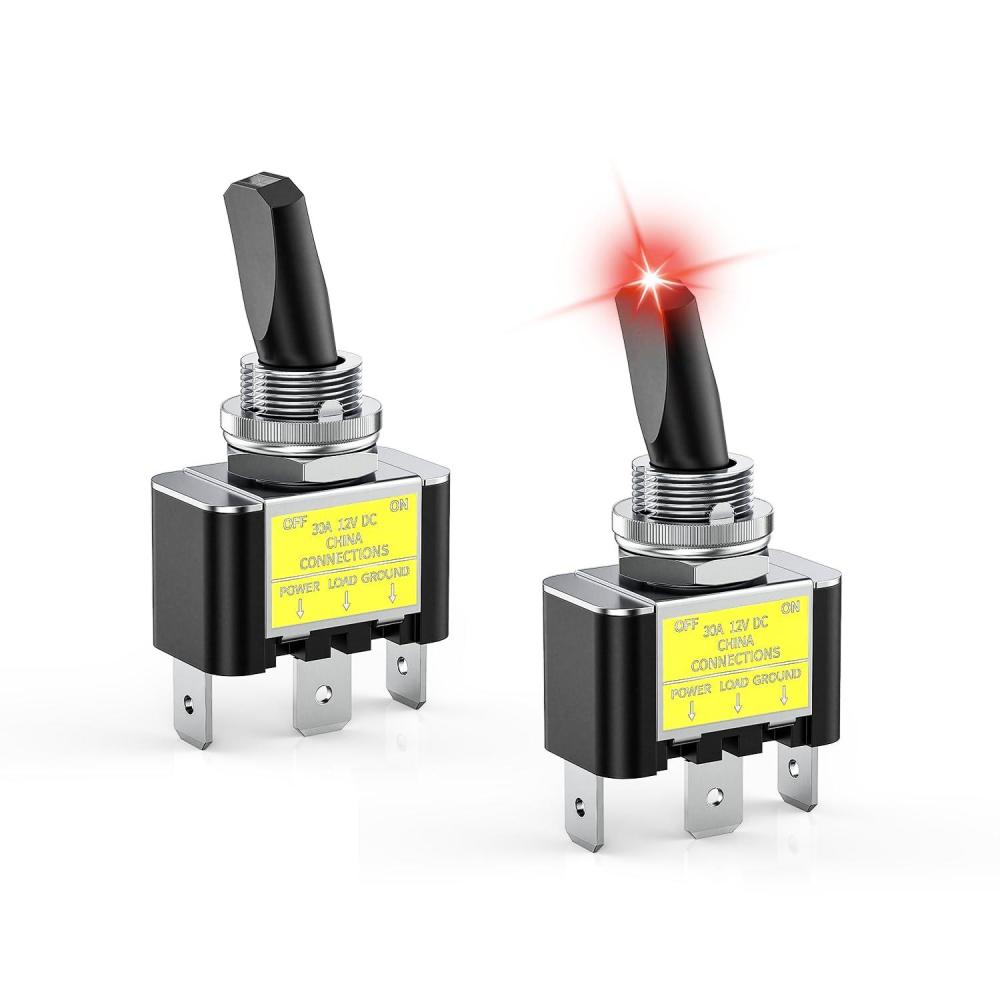 imageNilight 5 Pack 6Pin Heavy Duty Rocker Toggle Switch 15A 250V 20A 125V DPDT 6 Pin ONOffON Switch Metal Bat Waterproof Boot Cap CoverRed