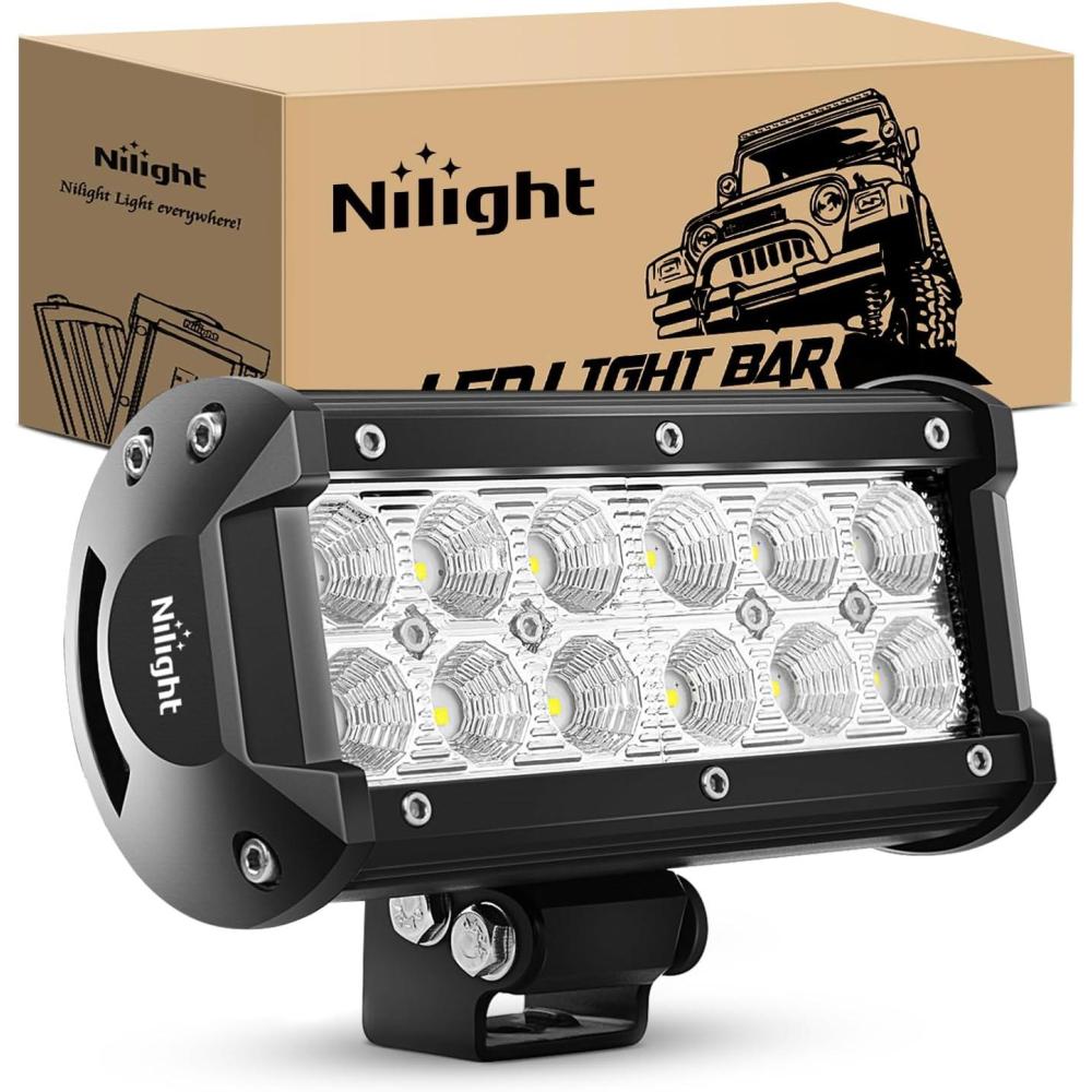 imageNilight 60002FB 36W 65Inch Flood LED Light Bar  OffRoad Driving Fog Light for Boats Trucks  2PCS Super Bright 2 Years Warranty1Pc 36W Led Pods