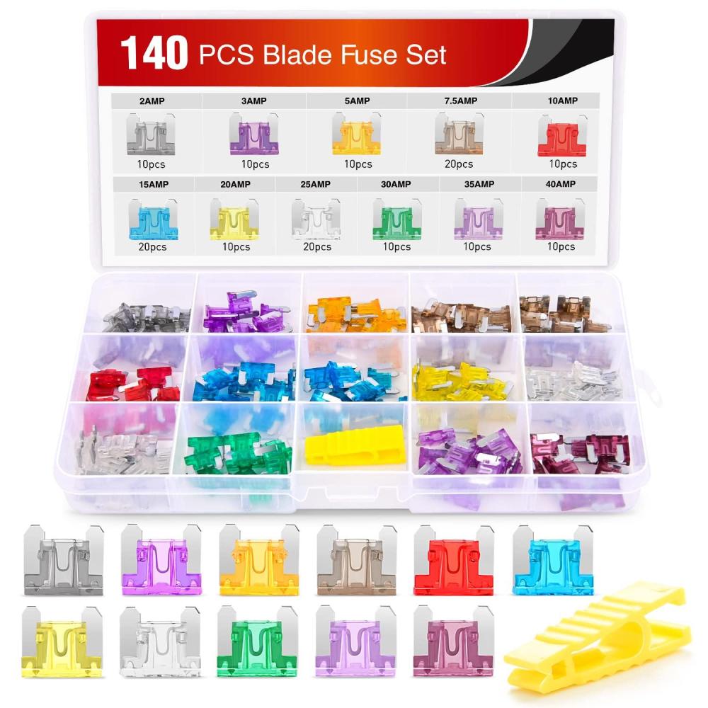 imageNilight 60PCS Micro3 Fuse ATL Blade Assortment Kit 3 Prong Micro Blade Car Fuses Replacement 5A 75A 10A 15A with Puller Tool for Cars Trucks SUVs RVs140Pcs Low Profile Mini Fuse