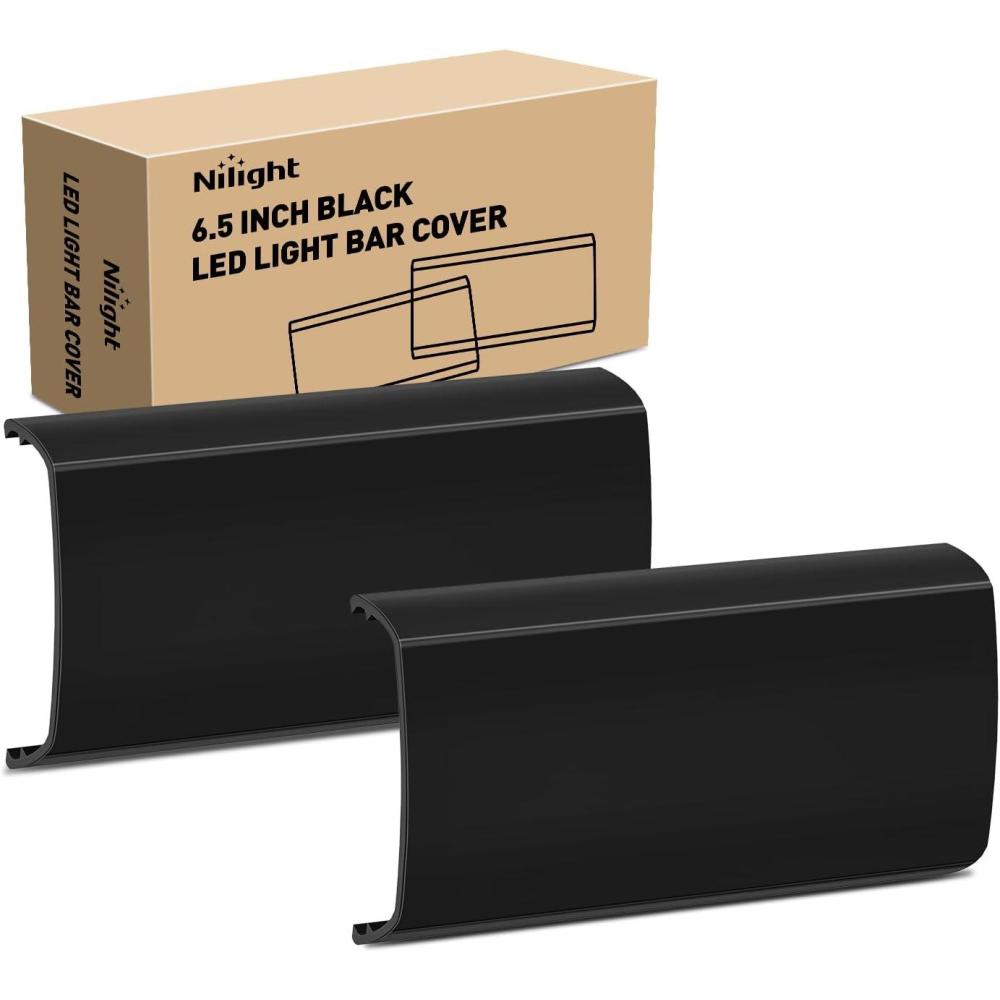 imageNilight 65 Inch LED Light Bar Cover 2 PCS Black Protective Covers Durable Polycarbonate Lens Waterproof Dustproof ScratchProof for DoubleRow Lights Off Road Driving Lighting