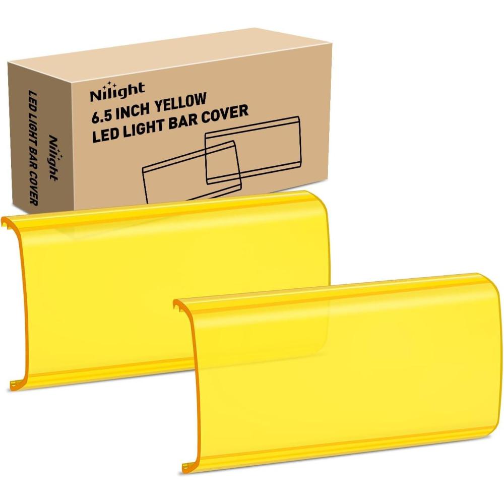 imageNilight 65 Inch LED Light Bar Cover 2 PCS Yellow Protective Covers Durable Polycarbonate Lens Waterproof Dustproof ScratchProof for DoubleRow Lights Off Road Driving Lighting