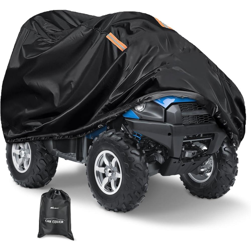 imageNilight ATV Cover Waterproof 420D Heavy Duty Ripstop Material 4 Wheeler Quad Cover All Season Weather UV Protection for Kawasaki Yamaha Polaris Suzuki HondaBlack XXLXXXL  100L x 43W x 47H