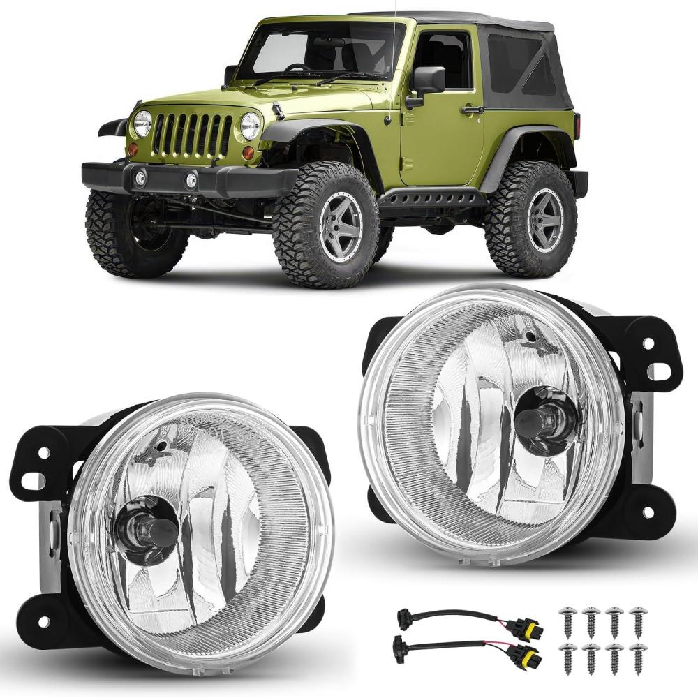 imageNilight Bumper Fog Light Compatible with 2005 2006 2007 2008 2009 2010 Dodge Dakota Durango Jeep Commander Grand Cherokee Raider Chrysler Aspen 300 SRT80709 JeepDodge0610 Chrysler Clear