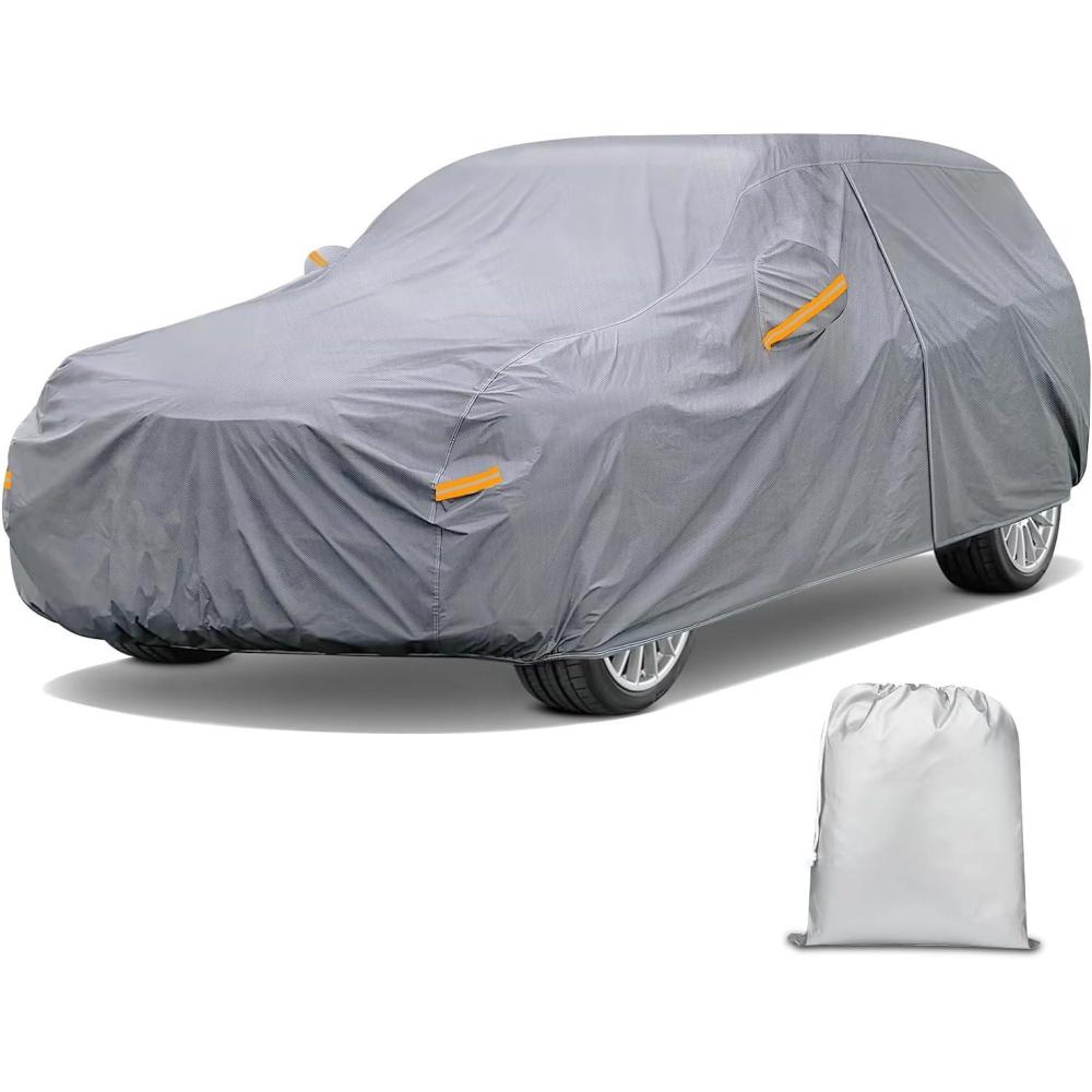 imageNilight Car Cover Waterproof All Weather for Automobiles Heavy Duty Outdoor Full Cover Rain Sun UV Protection with Zipper Cotton Extra Thick Car CoversUniversal Fit for SedanLength 178quot to 185quotA6 Fit Suv JeepLength 191 To 200