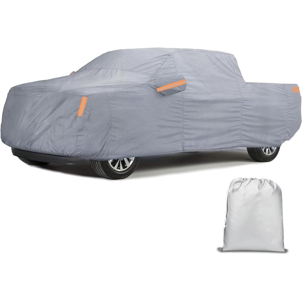 imageNilight Car Cover Waterproof All Weather for Automobiles Heavy Duty Outdoor Full Cover Rain Sun UV Protection with Zipper Cotton Extra Thick Car CoversUniversal Fit for SedanLength 178quot to 185quotXXL Fit Length Up To 250  Max Cab Length 154