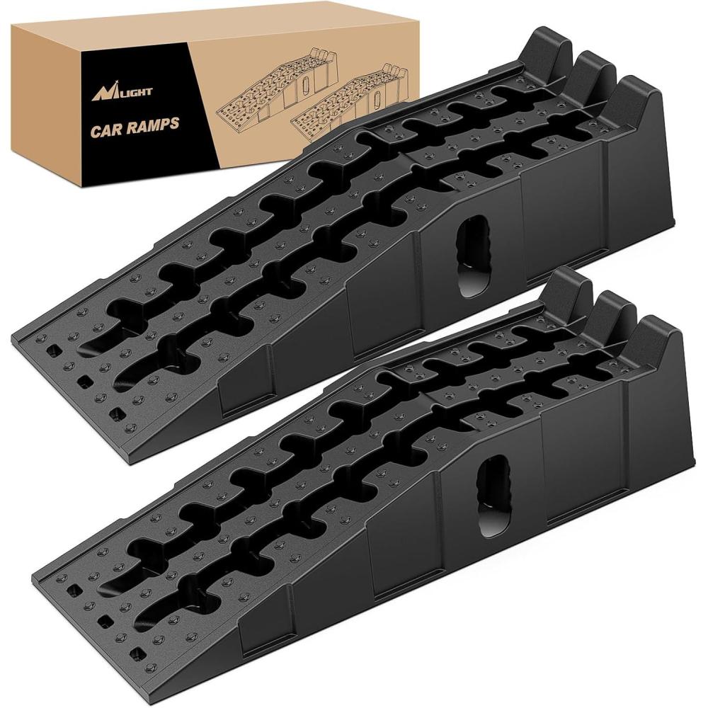 imageNilight Car Ramps Portable 67quot Car Lift Ramp Heavy Duty Vehicle Service Ramp for Home Garage Maintenance 13000lb GVW Capacity Per PairCar Ramp