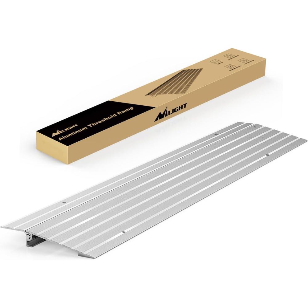 imageNilight Door Threshold Ramp 2quot Rise Portable Aluminum Wheelchair Door Entry Ramps for Doorways Stairs Home Steps1 Rise
