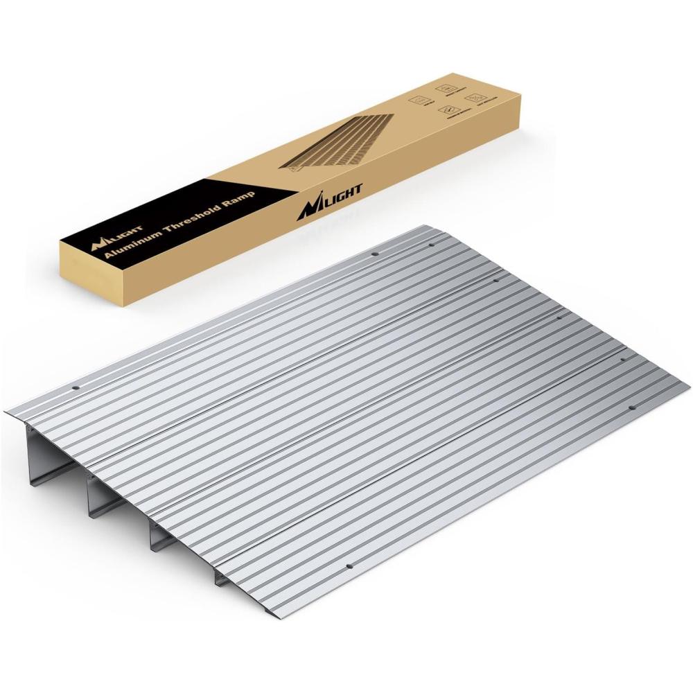 imageNilight Door Threshold Ramp 2quot Rise Portable Aluminum Wheelchair Door Entry Ramps for Doorways Stairs Home Steps4 Rise