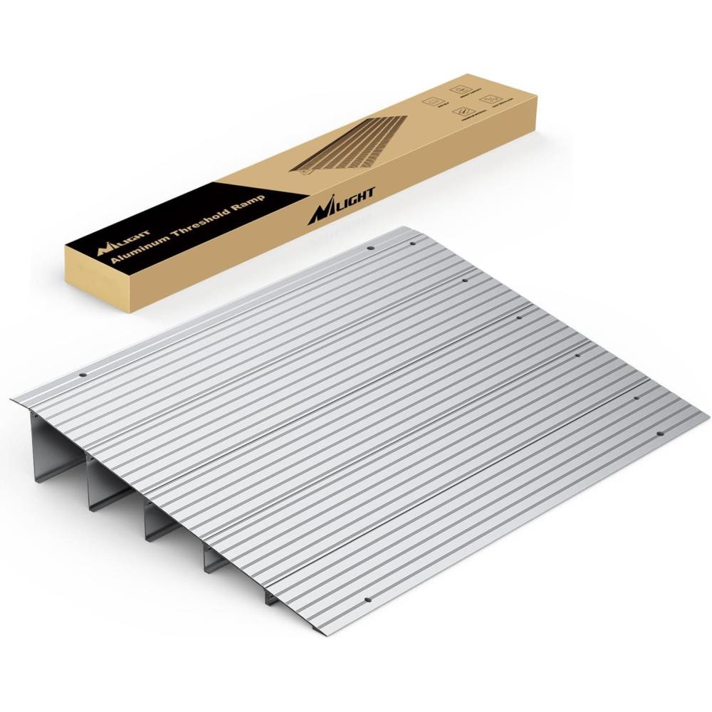 imageNilight Door Threshold Ramp 2quot Rise Portable Aluminum Wheelchair Door Entry Ramps for Doorways Stairs Home Steps5 Rise