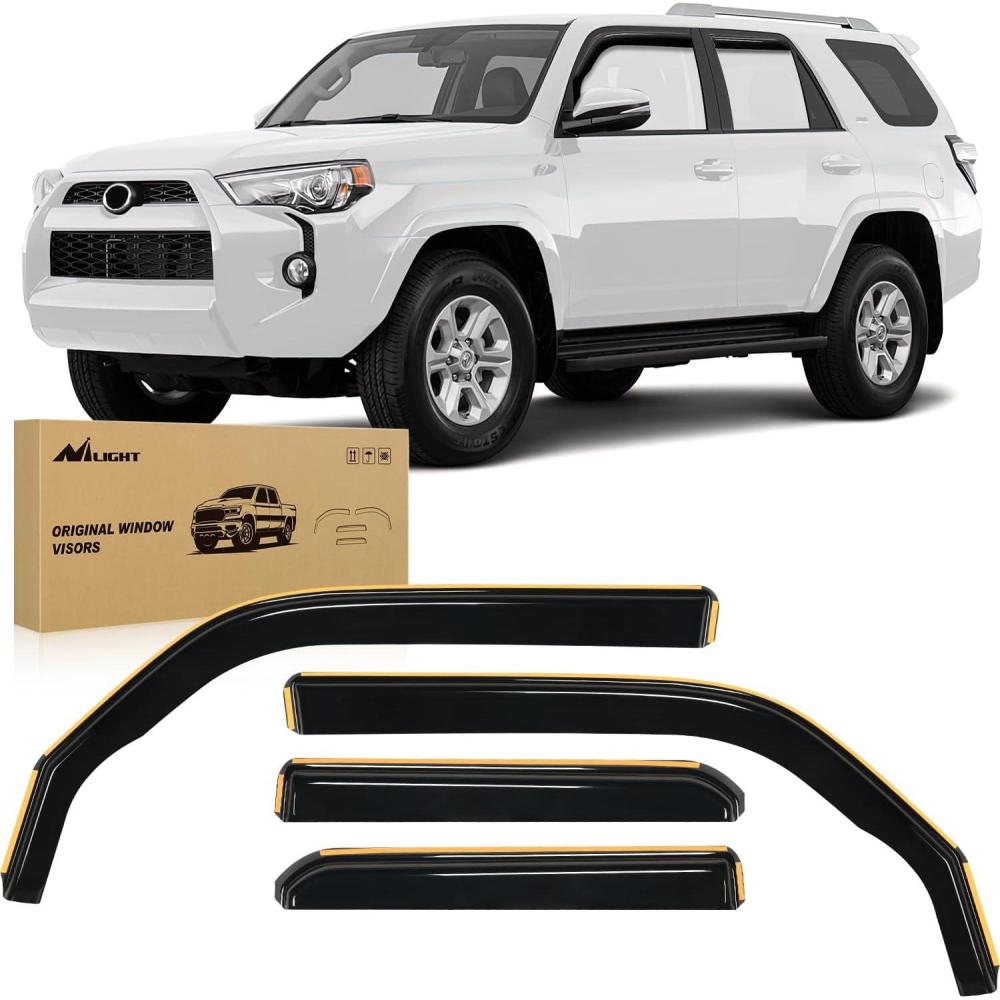 imageNilight Durable Rain Guards for Toyota Tacoma Double Cab 2016 2017 2018 2019 2020 2021 2022 2023 Window Deflectors Vent Window Visors 4 PiecesFor 20102024 Toyota 4Runner