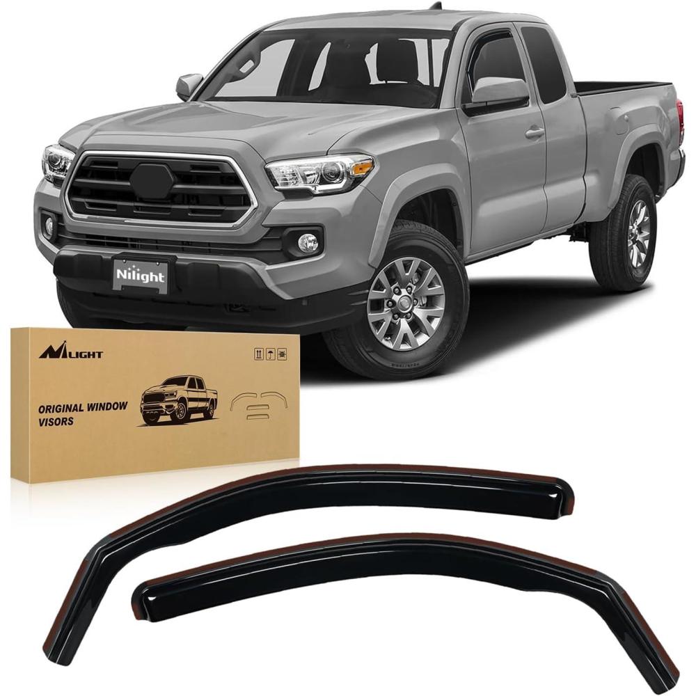 imageNilight Durable Rain Guards for Toyota Tacoma Double Cab 2016 2017 2018 2019 2020 2021 2022 2023 Window Deflectors Vent Window Visors 4 PiecesFor 20162024 Toyota Tacoma Access Cab