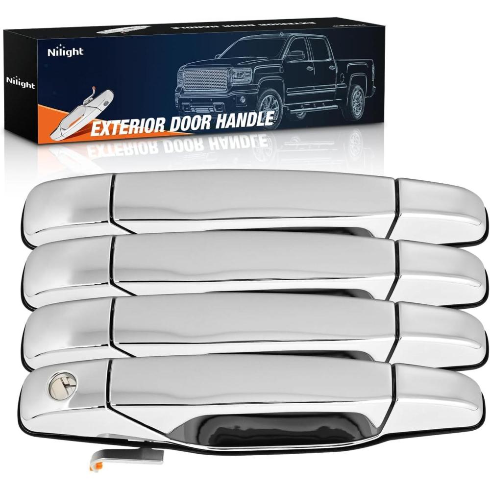 imageNilight Extended Cab Door Handle Left Driver ampamp Right Passenger Rear Car Door Handles Compatible with 1999 00 01 02 03 04 05 06 2007 Chevy Silverado GMC Sierra 1500 2500 3500 Replace157581711575817220072014 Chevy Silverado GMC Sierra Cadillac Suburban