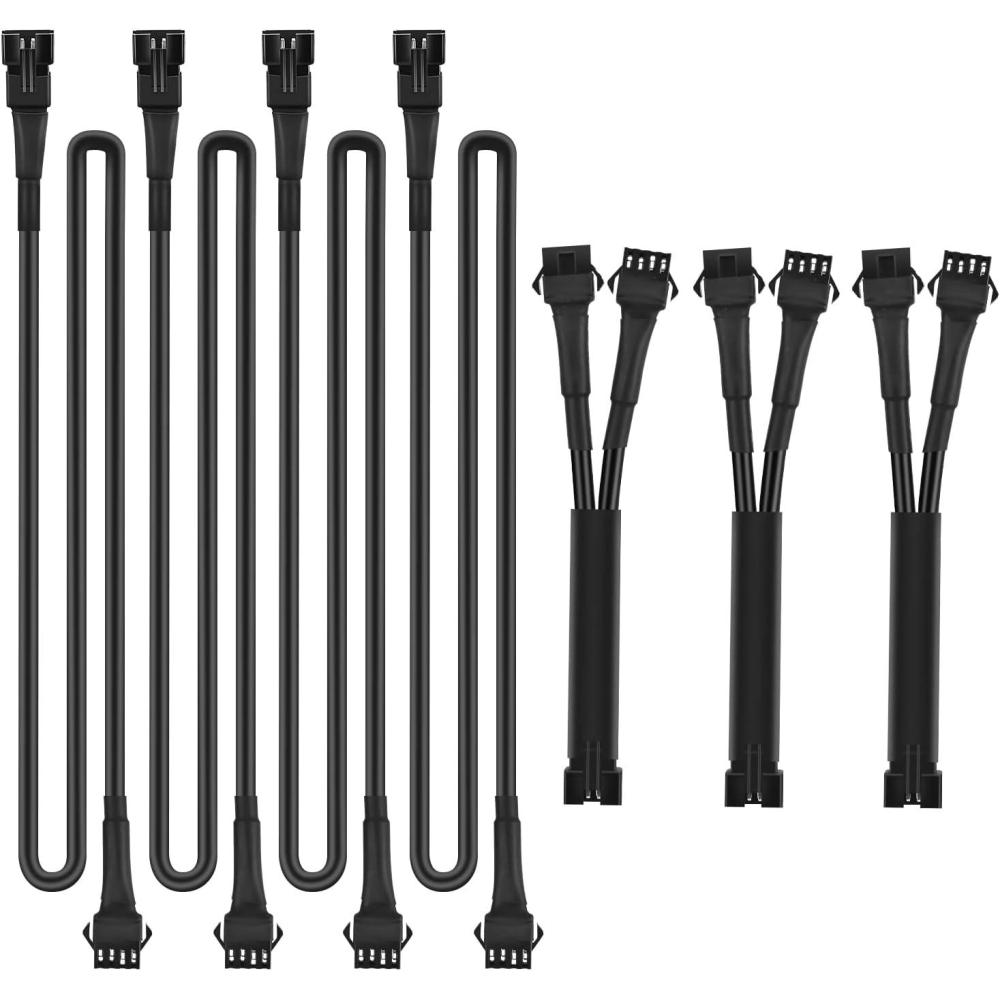 imageNilight Extension Cable for Motorcycle LED Strip Lights 4PCS 2 Feet Extension Cords 3PCS 2 Way Y Splitter 4PIN Extension Cord for Underglow Neon Accent Light Strips Rock Lights