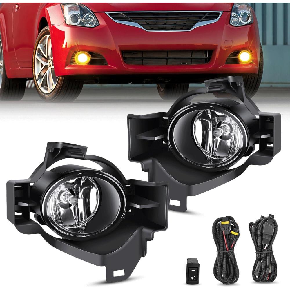 imageNilight Fog Light Assembly Compatible with 2010 2011 2012 Nissan Altima with Clear Lens Lamps Replacement H11 12V 55W Bulbs20102012 Nissan Altima