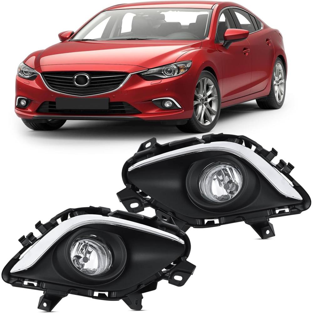 imageNilight Fog Light Assembly Compatible with 2010 2011 2012 Nissan Altima with Clear Lens Lamps Replacement H11 12V 55W Bulbs20132015 MAZDA 6
