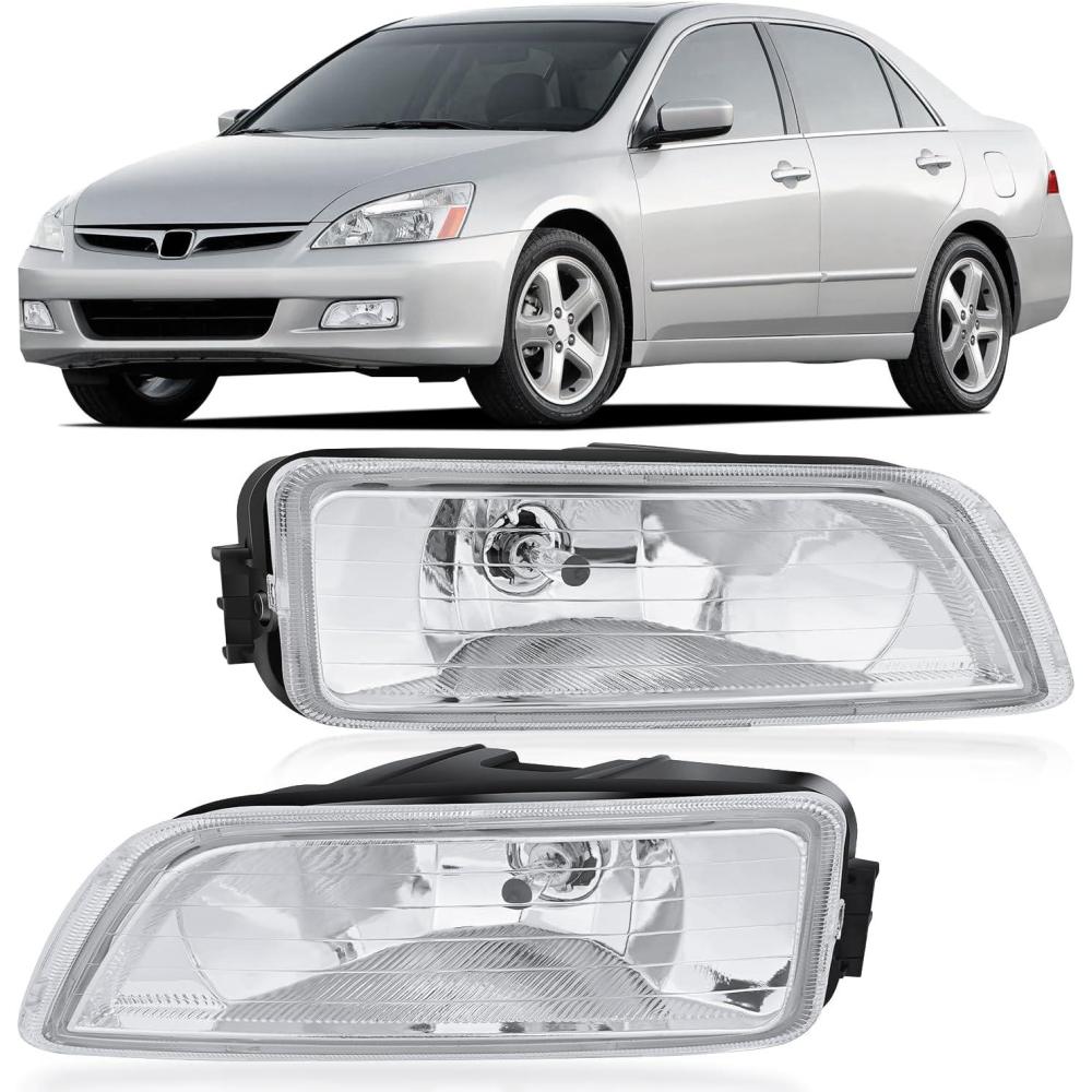 imageNilight Fog Lights Assembly Compatible with 2007 2008 2009 Honda CRV EX EXL LX Light Replacement Clear Lens Driver and Passenger Side20032007 honda accord20042008 acura