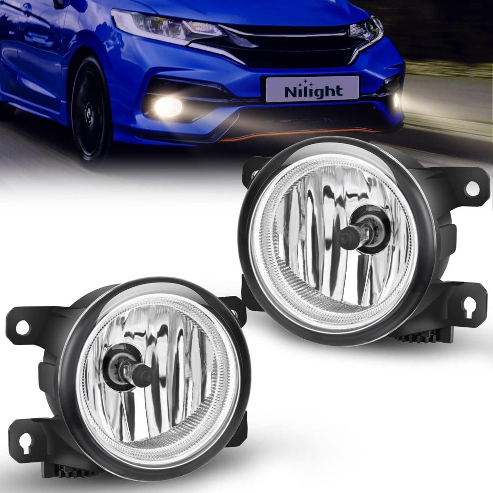 imageNilight Fog Lights Assembly Compatible with 2007 2008 2009 Honda CRV EX EXL LX Light Replacement Clear Lens Driver and Passenger Side20132021 Honda Civic20152020 Honda Fit