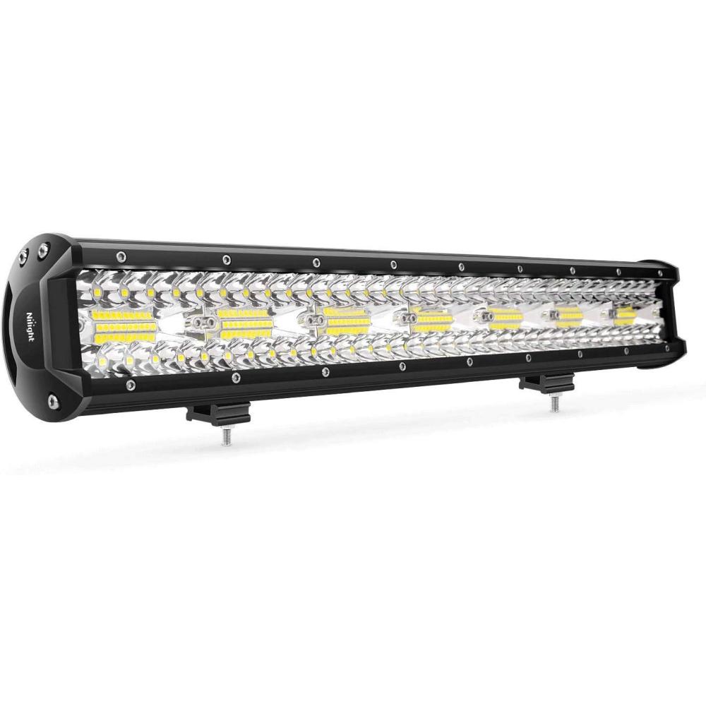 imageNilight LED Light Bar 20Inch 420W Yellow Flood Spot Combo Triple Row Driving Lamp Roof Bumper Off Road LED Work Lights Pods for Van Camper Wagon Car Pickup Golf Cart ATV UTV SUV Truck Boat 4x4White
