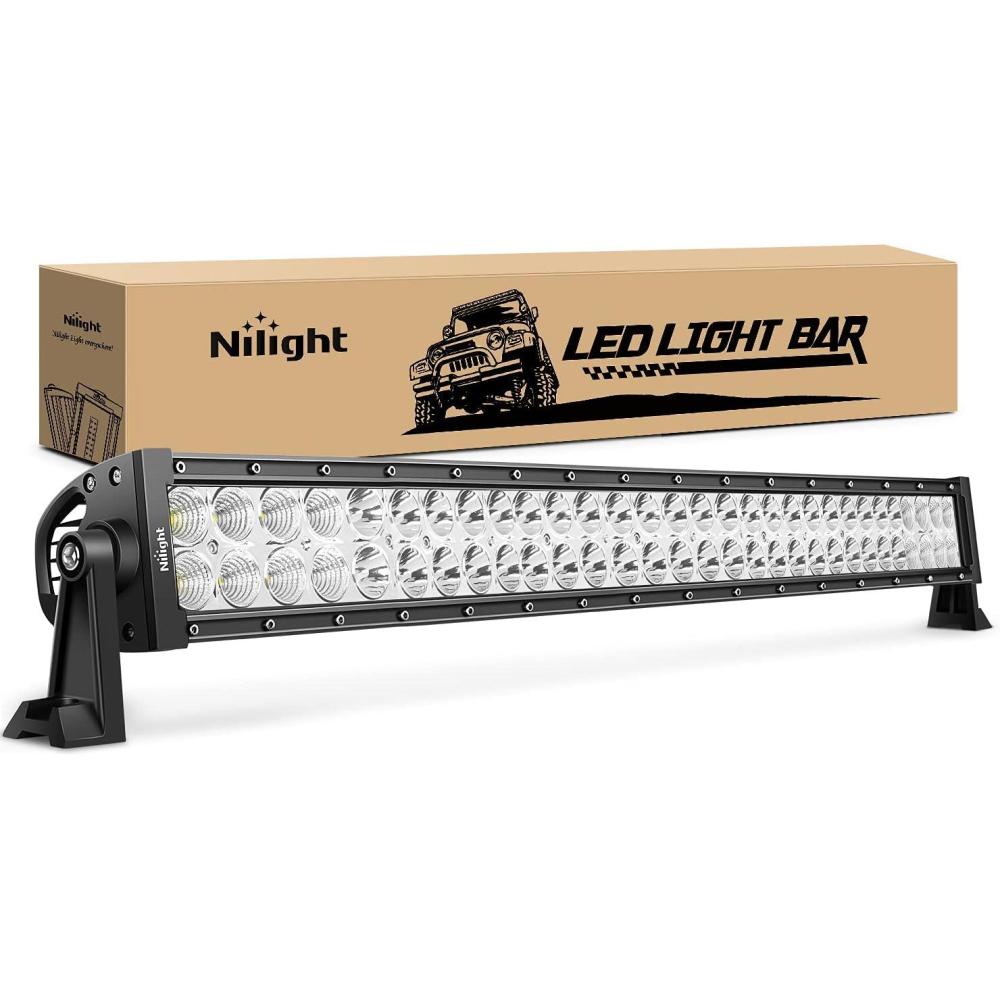 imageNilight LED Light Bar 33Inch Triple Row Spot Flood Combo Lights Red Shell with Wiring Harness Kit for Fog Driving Work Lighting on OffRoad Truck SUV ATV UTV32Inch 180W Light Bar