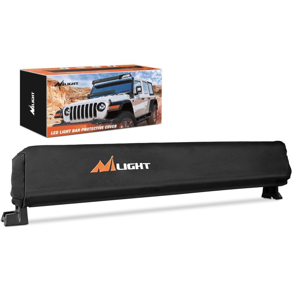 imageNilight LED Light Bar Cover 52 Inches Black Nylon Protective Sleeve Universal Fit Straight and Curved Bar Waterproof Dustproof ScratchProof Cove for Driving Off Road LightRectangular