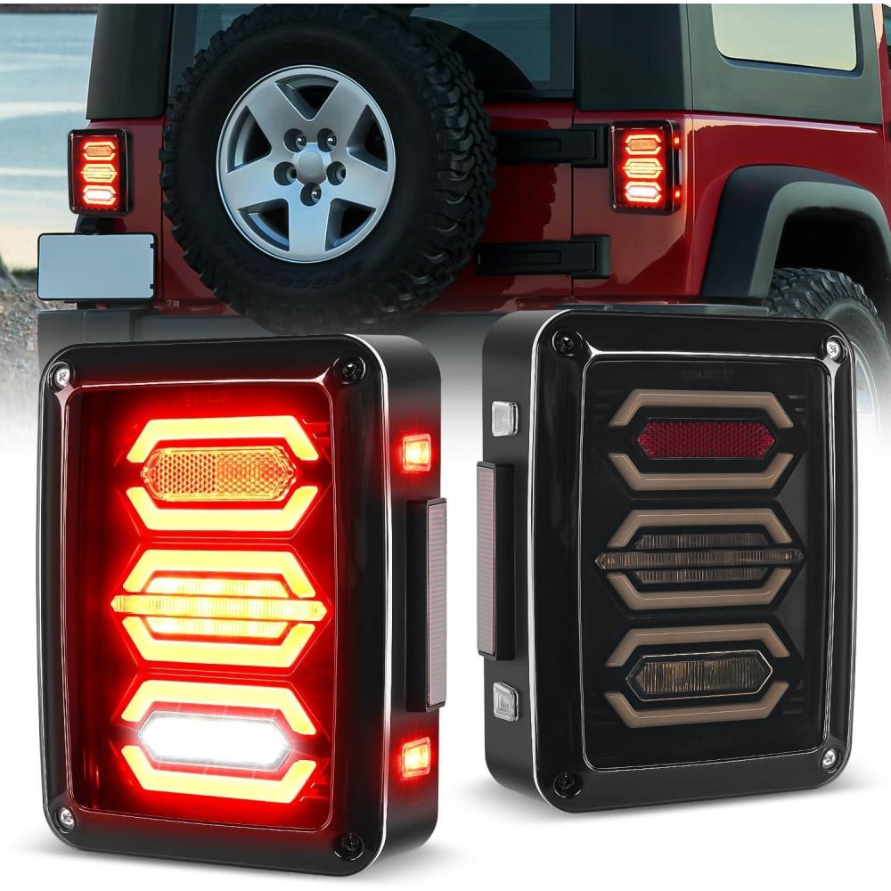imageNilight LED Third Brake Lights High Mount Stop Tail Light with Smoked Lens for 20072018 Wrangler JKJK 20072017 Tail Light