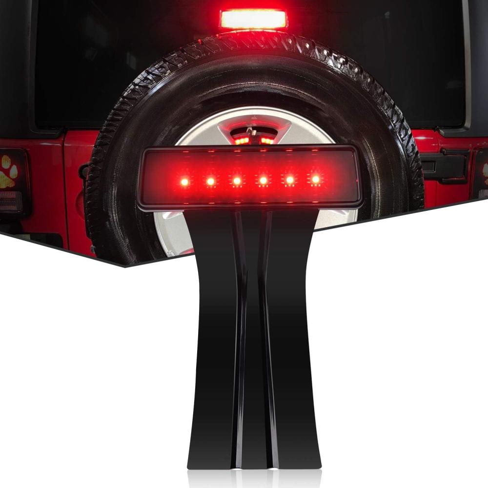 imageNilight LED Third Brake Lights High Mount Stop Tail Light with Smoked Lens for 20072018 Wrangler JKJK 20072017 Third Brake Light