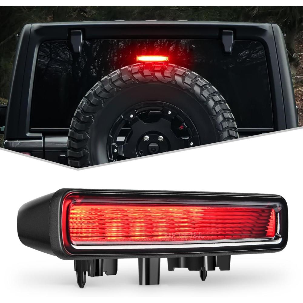 imageNilight LED Third Brake Lights High Mount Stop Tail Light with Smoked Lens for 20072018 Wrangler JKJL 20182025 Third Brake Light