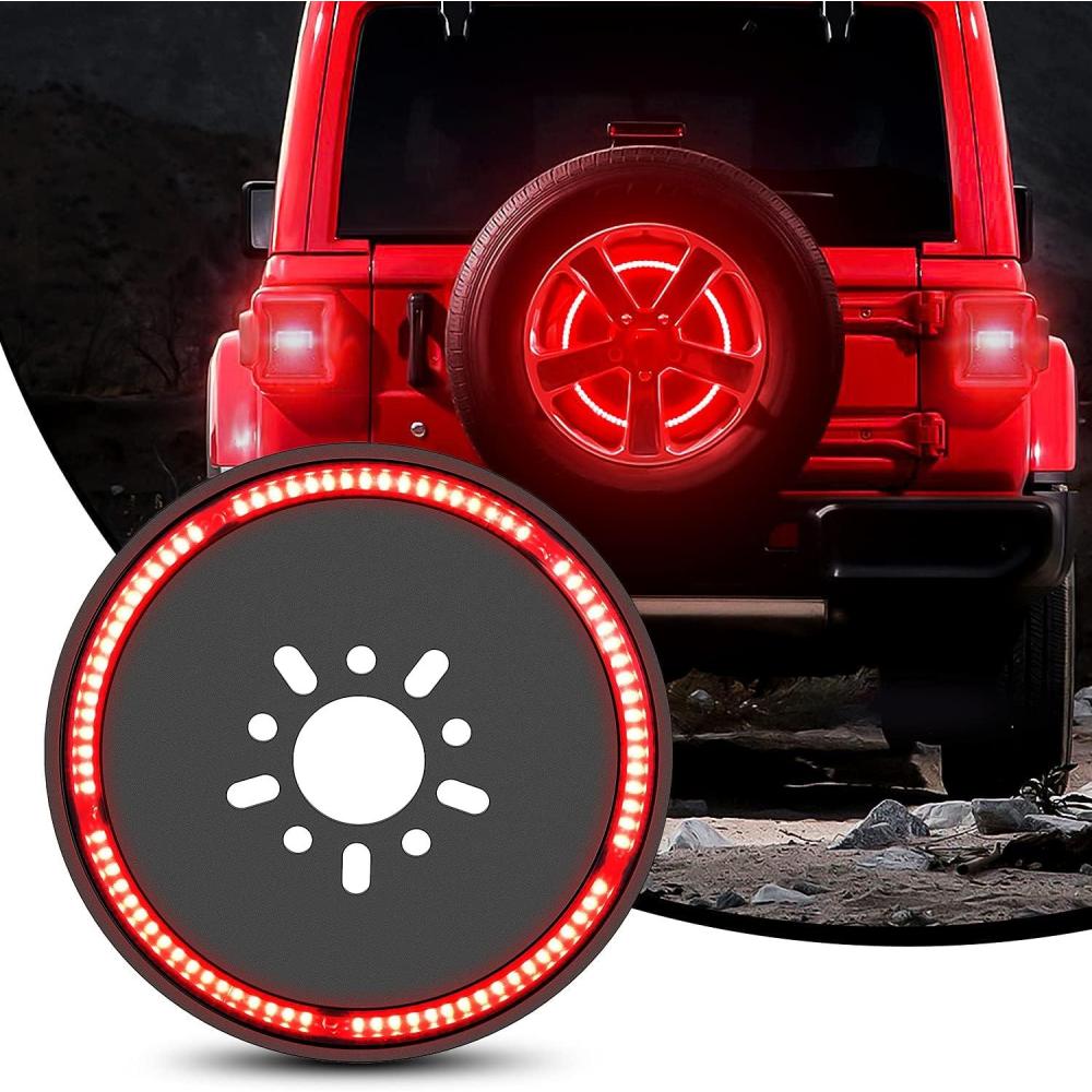 imageNilight LED Third Brake Lights High Mount Stop Tail Light with Smoked Lens for 20072018 Wrangler JKJL 20182025 Tire Brake Light