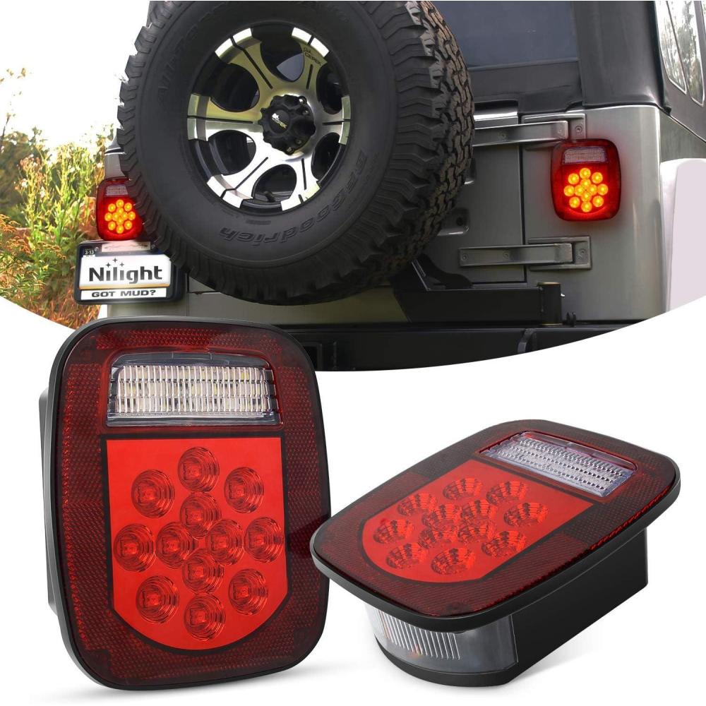 imageNilight LED Third Brake Lights High Mount Stop Tail Light with Smoked Lens for 20072018 Wrangler JKUniversal Tail LightHardwired
