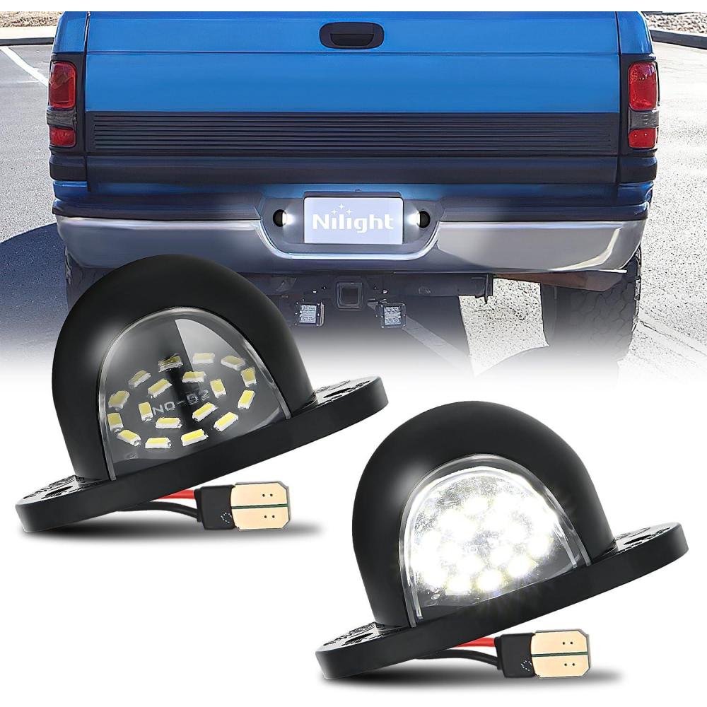 imageNilight License Plate Lights Compatible with 19992001 2002 2003 2004 2005 2006 2007 2008 2009 2010 2011 2012 2013 Chevy Silverado 1500 2500 3500 GMC Sierra Black housing 6000K White 2PCS Pack19942001 Dodge Ram