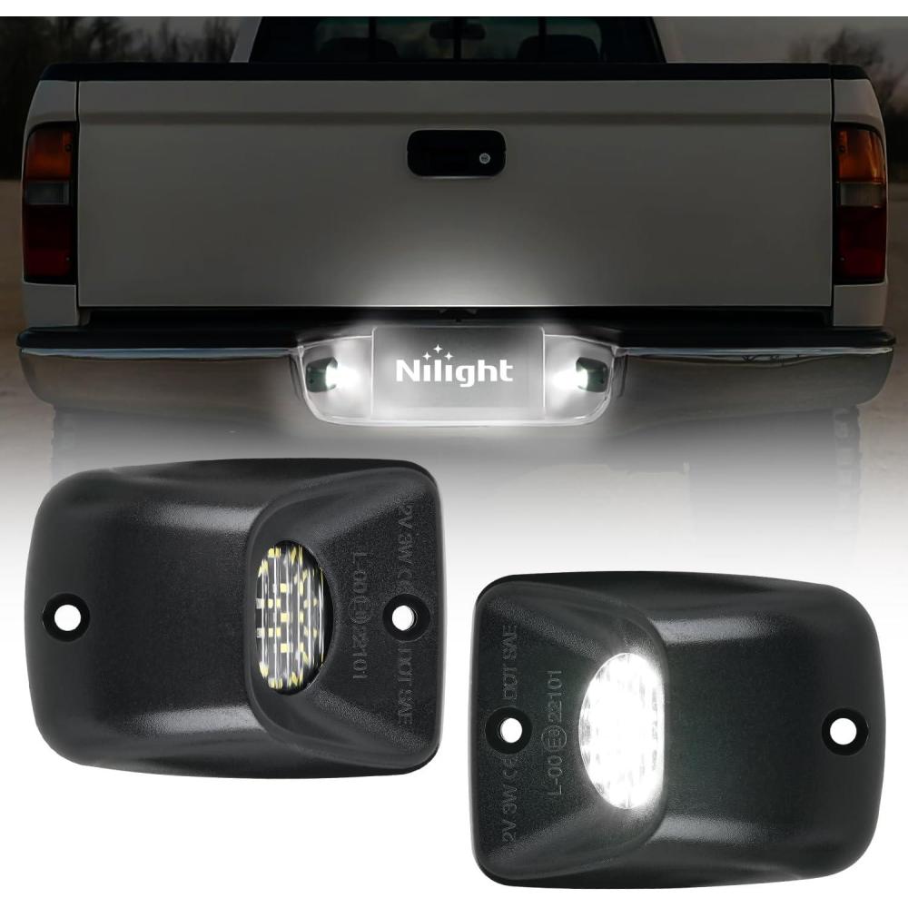 imageNilight License Plate Lights Compatible with 19992001 2002 2003 2004 2005 2006 2007 2008 2009 2010 2011 2012 2013 Chevy Silverado 1500 2500 3500 GMC Sierra Black housing 6000K White 2PCS PackBlack 19952004 Tacoma